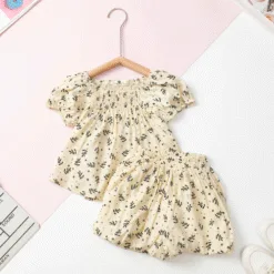 Children's cotton set - baby girl G002 2/10 linen elastic chest