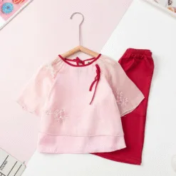 Children's fashion set - F02, Long pants and silk shirt set size 2 to 10 years old